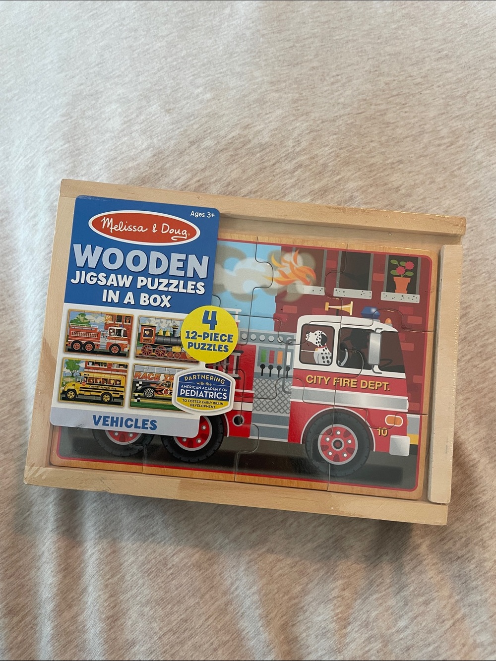 Melissa & Doug Wooden Vehicles Jigsaw Puzzle Box